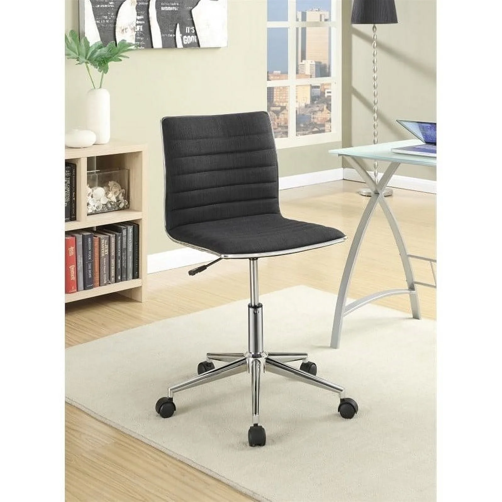 Home Square 3 Piece Set with Office Chair Computer Desk and Mobile File Cabinet