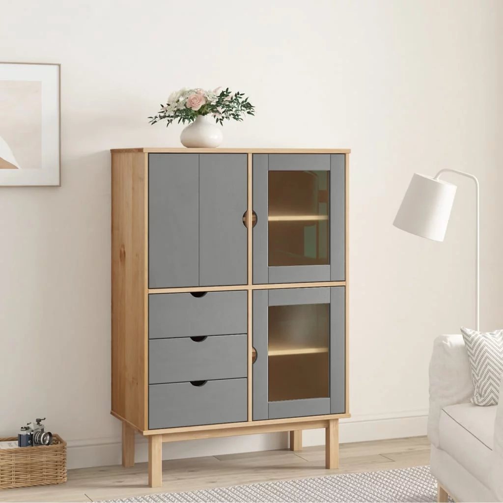Aibecy Highboard OTTA Brown and Gray 33.5