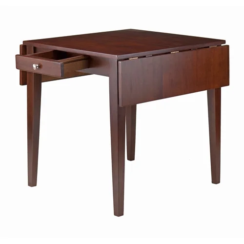 Winsome Wood Hamilton Double Drop Leaf Dining Table, Walnut Finish