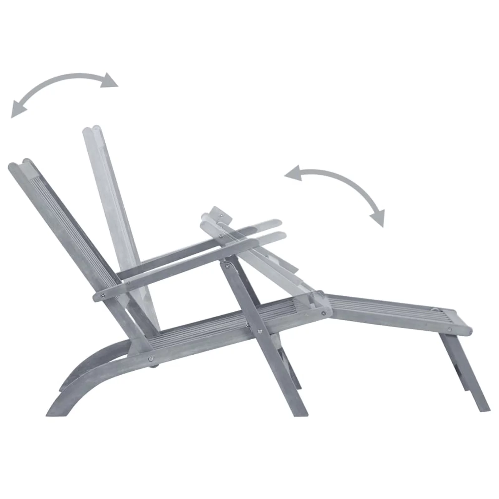 Suzicca Patio Deck Chair with Footrest and Cushion Solid Acacia Wood