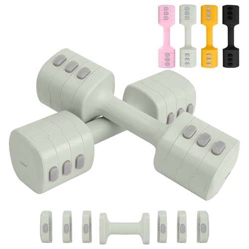 Adjustable Dumbbell Set of 2, 4 in 1 Free Weights Dumbbells Set for Women with Fast Adjustment, Each 2lb 3lb 4lb 5lb Hand Weights Set for Home Gym & Outdoor Exercise Training