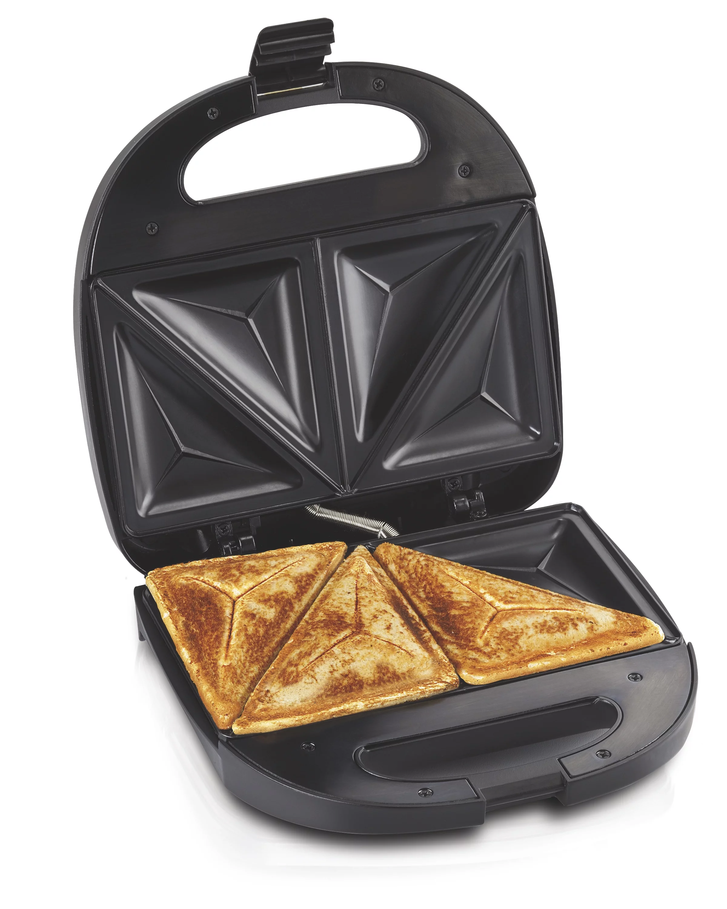 Hamilton Beach Sandwich Maker, Nonstick, Compact and Easy to store, Silver and Black, 25430