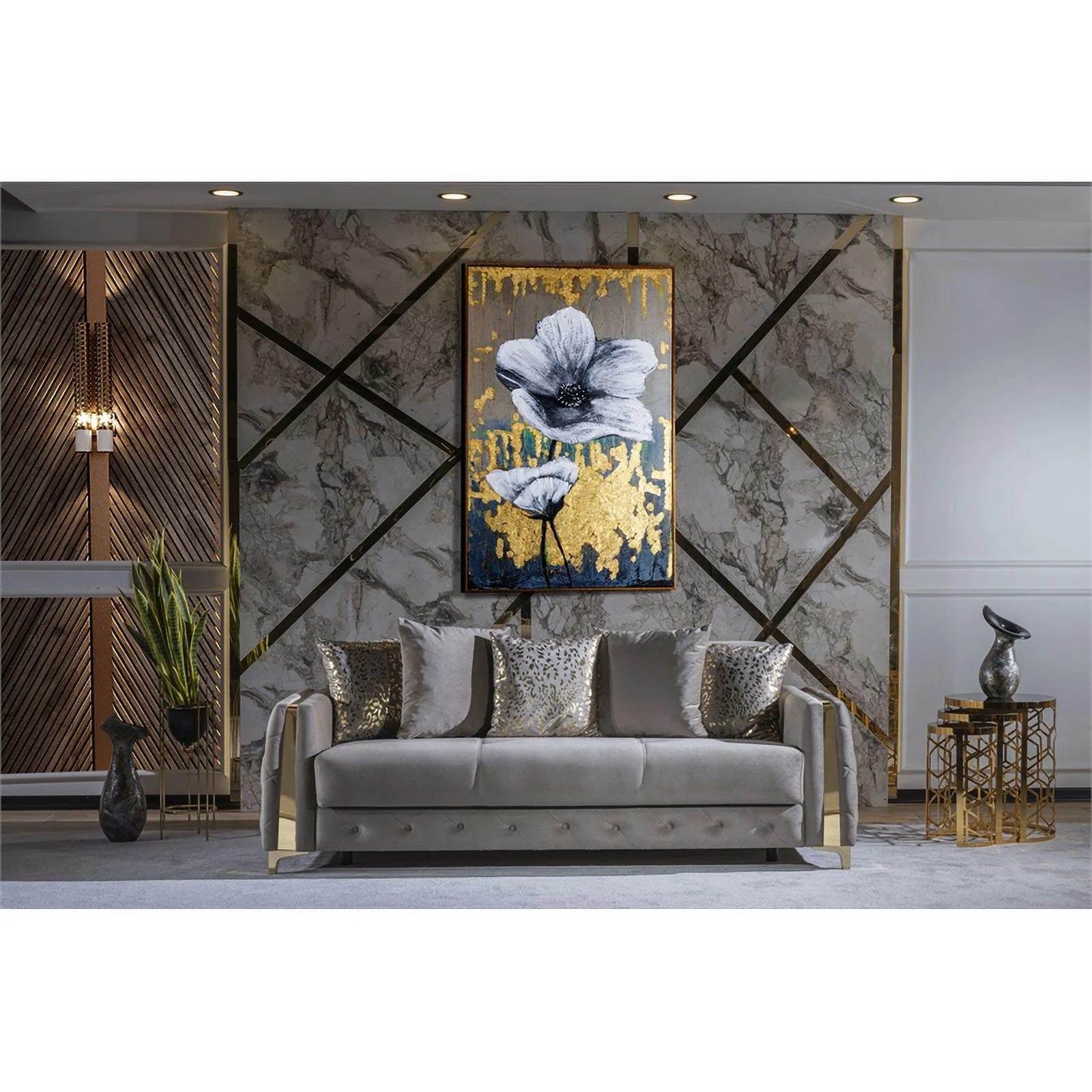 Lust Modern Style Sofa Made with Wood & Under-seat Storage in Taupe