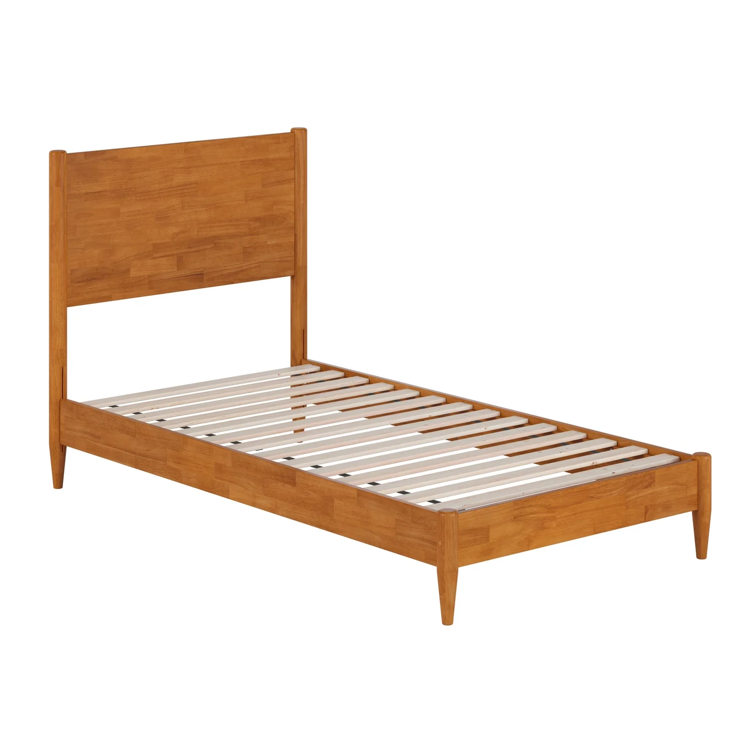 Pasadena Twin Wood Low Profile Platform Bed in Light Toffee
