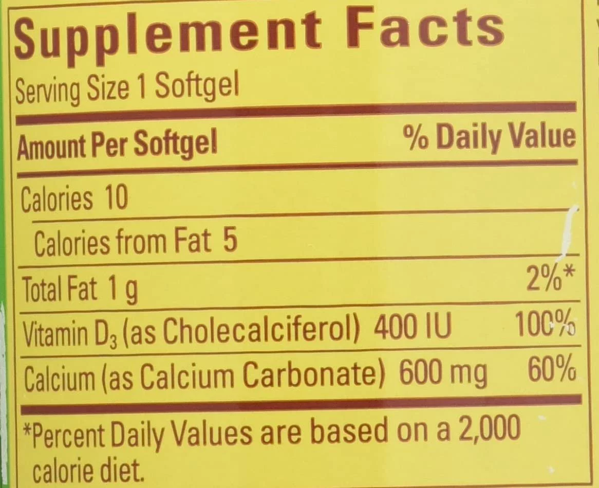 Nature Made Calcium 600 mg With Vitamin D Liquid Softgels 100 Each - (Pack of 4)