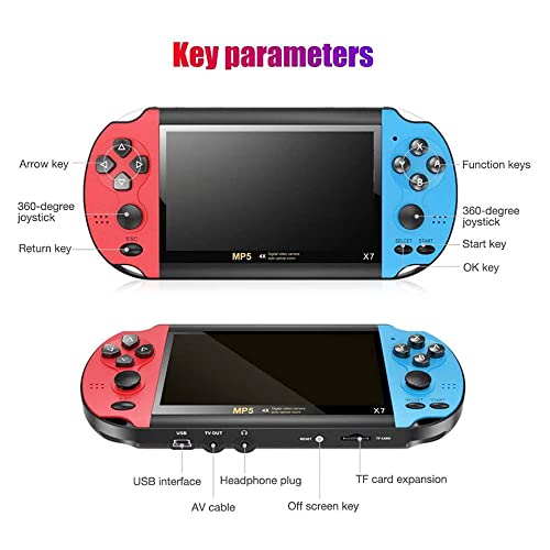 X7 Handheld Game Console, Built in 10000 Games and 10 Emulators, 4.1Inch H D Screen Rechargeable Handheld Retro Game Console, Retro Gaming Console Handheld Support Video Output Music Ebook
