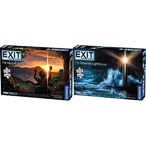 EXIT: The Game 2-Pack Escape Room Bundle | Season 5B | Sacred Temple, Deserted Lighthouse | With Jigsaw Puzzles | Escape Room in a Box | A Kosmos Game | At-Home Experience | 1 to 4 Players