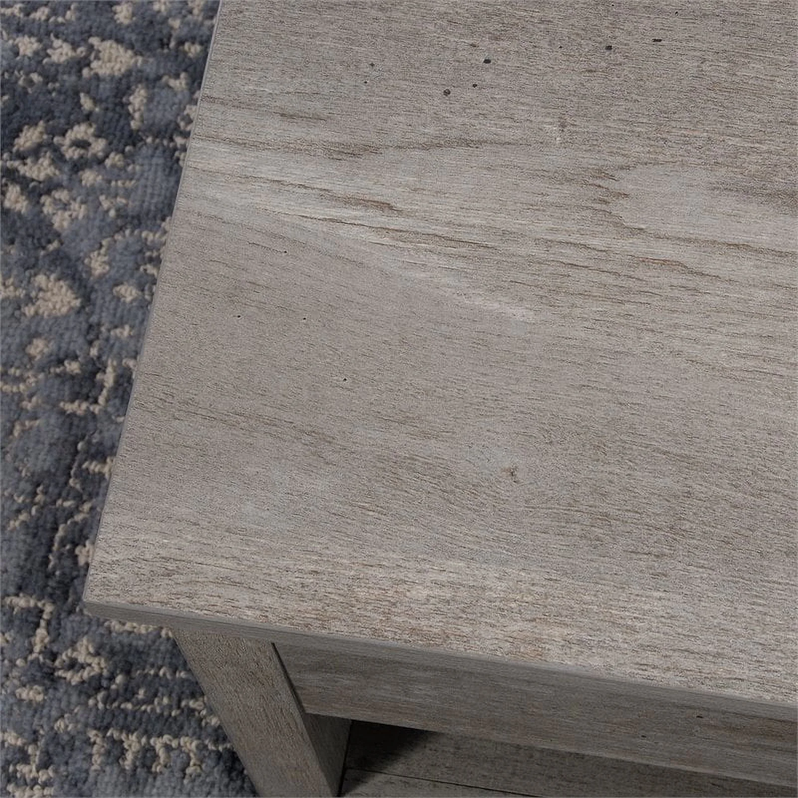 Home Square 3 Piece Set with 3-Shelf Bookcase L-Shape Computer Desk Coffee Table