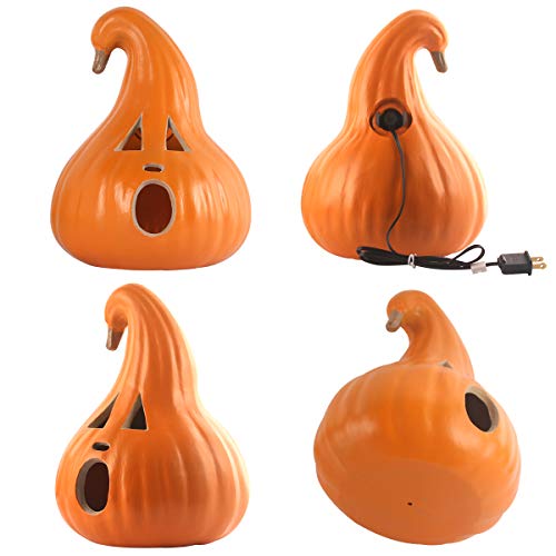 GameXcel Jack O' Lantern - Halloween Pumpkin Decorations - Shatterproof Waterproof Fake Pumpkin Safe for Indoor Outdoor - Perfect Halloween Party Favors, 12