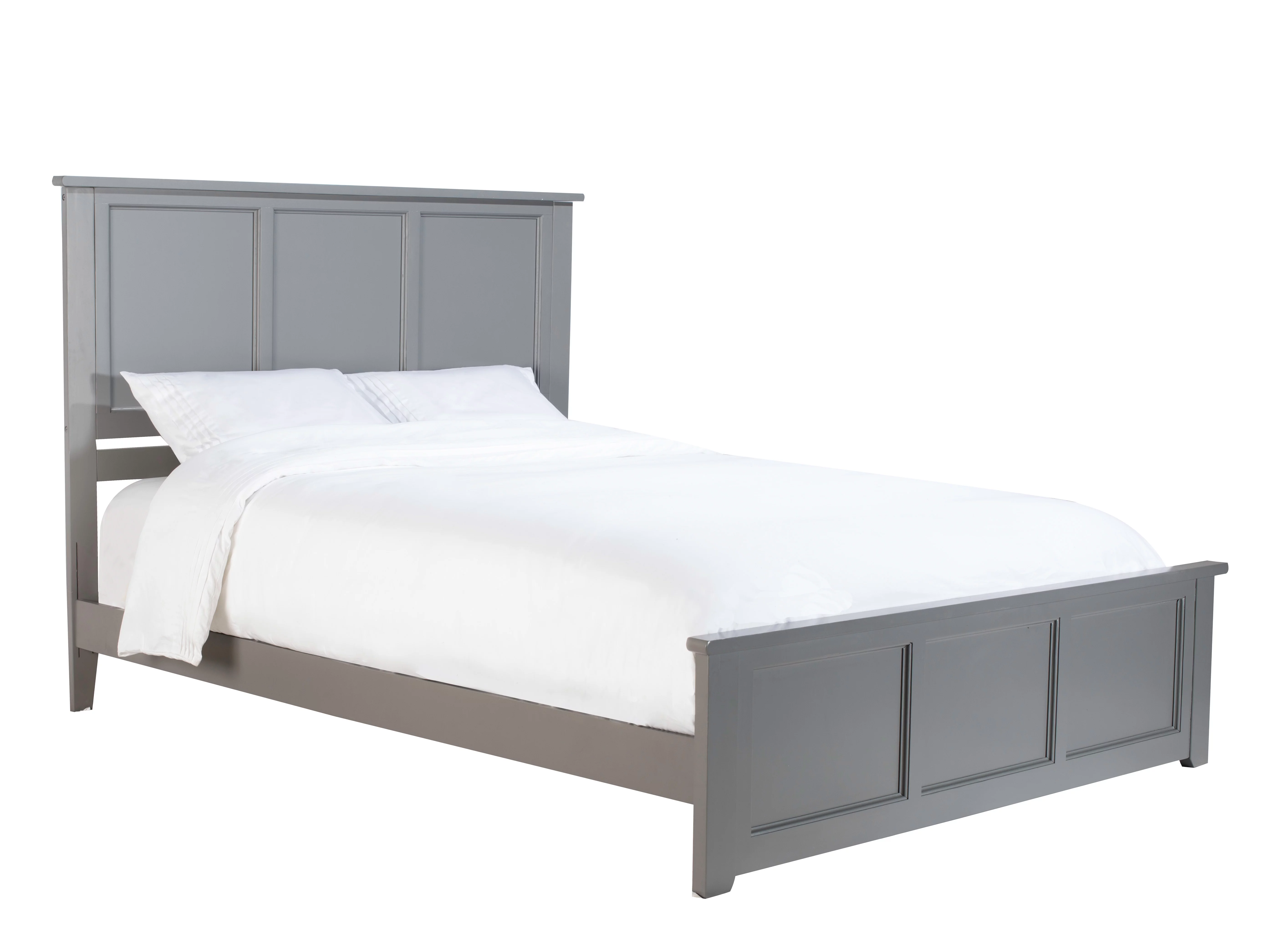 AFI Madison Queen Wood Platform Bed with Panel Headboard and Footboard, Grey