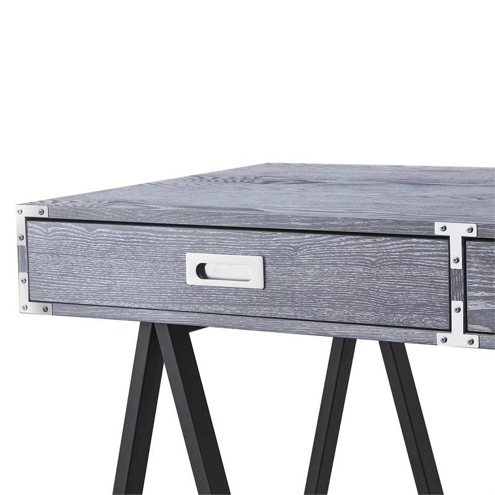 Posh Living Alleyne 2-Drawers Rectangle Wood Writing Desk in Gray