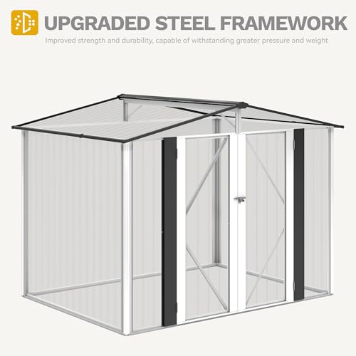 DWVO 6x4ft Storage Shed for Outdoors, Metal Sturdy Weatherproof Tool Locker with Secure Door and Ventilation for Equipment, Mowers, Bikes, Outdoor Spaces, Dark Gray