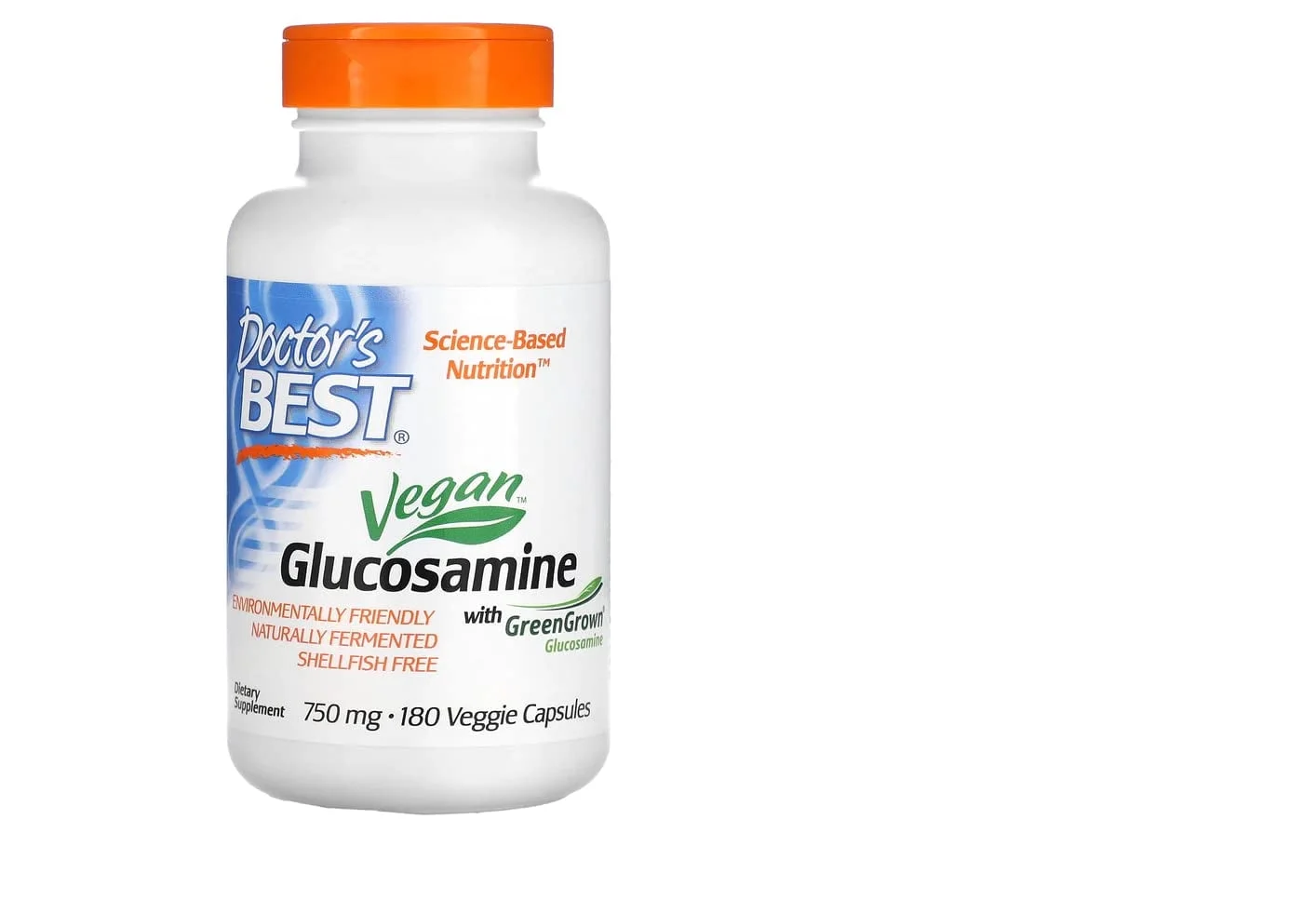 Doctor's Best Vegan Glucosamine Sulfate with GreenGrown® - 750 mg - 180 Veggie Caps Pack of 2