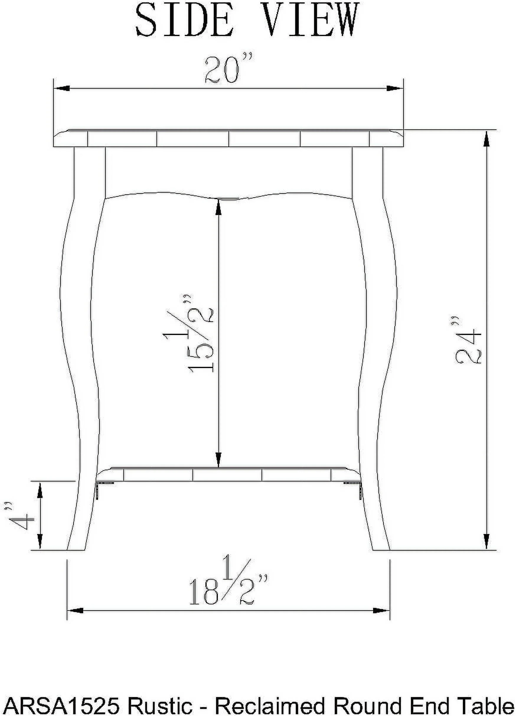Austerity Reclaimed Wood Round End Table, Driftwood
