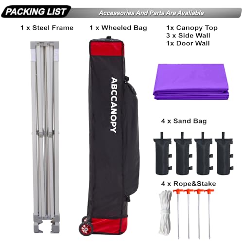 ABCCANOPY Easy Pop Up Canopy Tent with Sidewalls 10x10 Commercial -Series, White