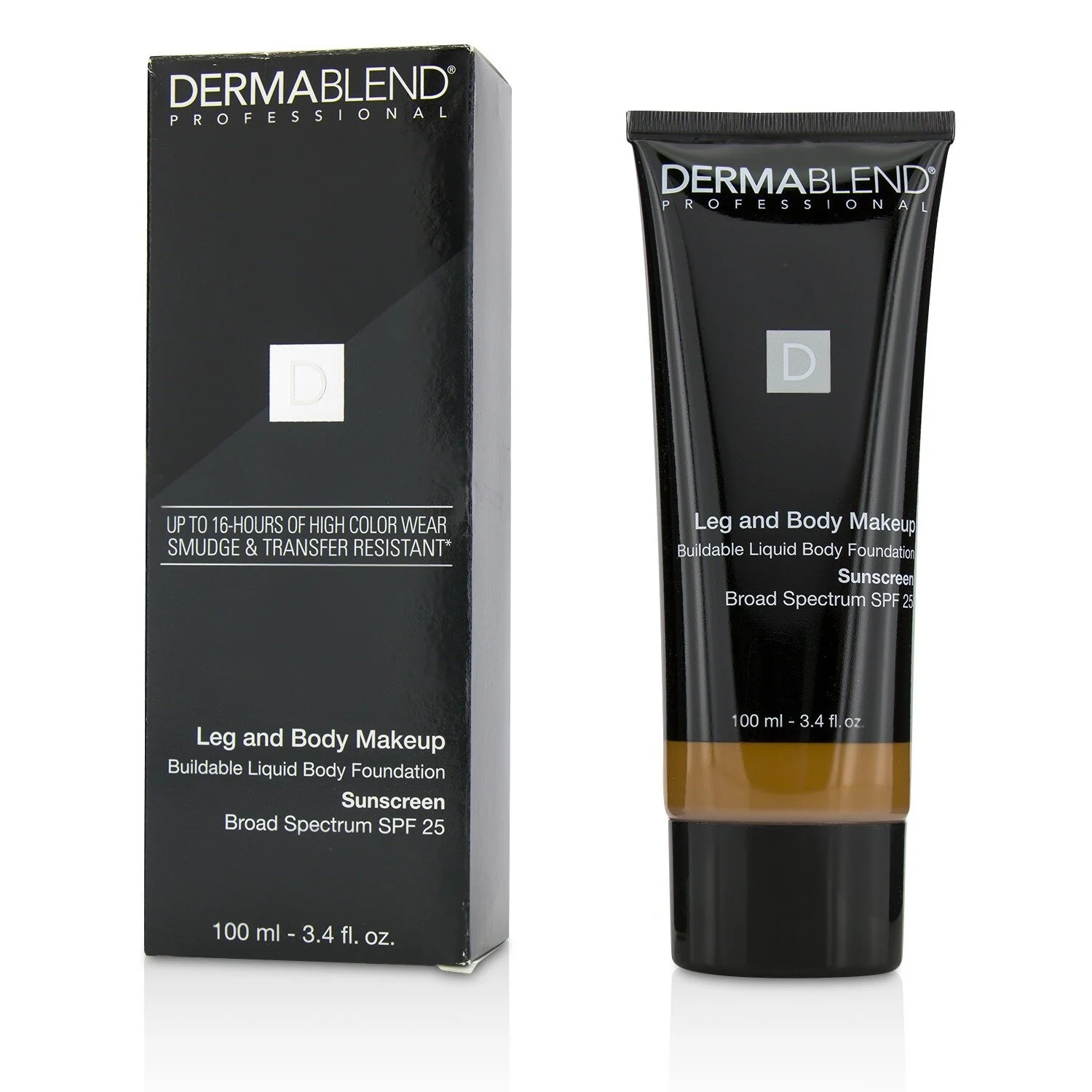 Dermablend Leg and Body Make Up Buildable Liquid Body Foundation Sunscreen Broad Spectrum SPF 25 - #Deep Natural (Exp. Date 12/2022)  100ml/3.4oz