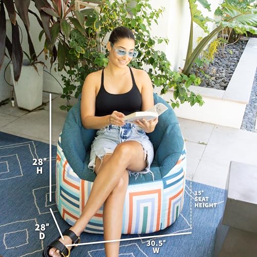 Big Joe Milano Lenox Denim Cobalt Beanbag Chair