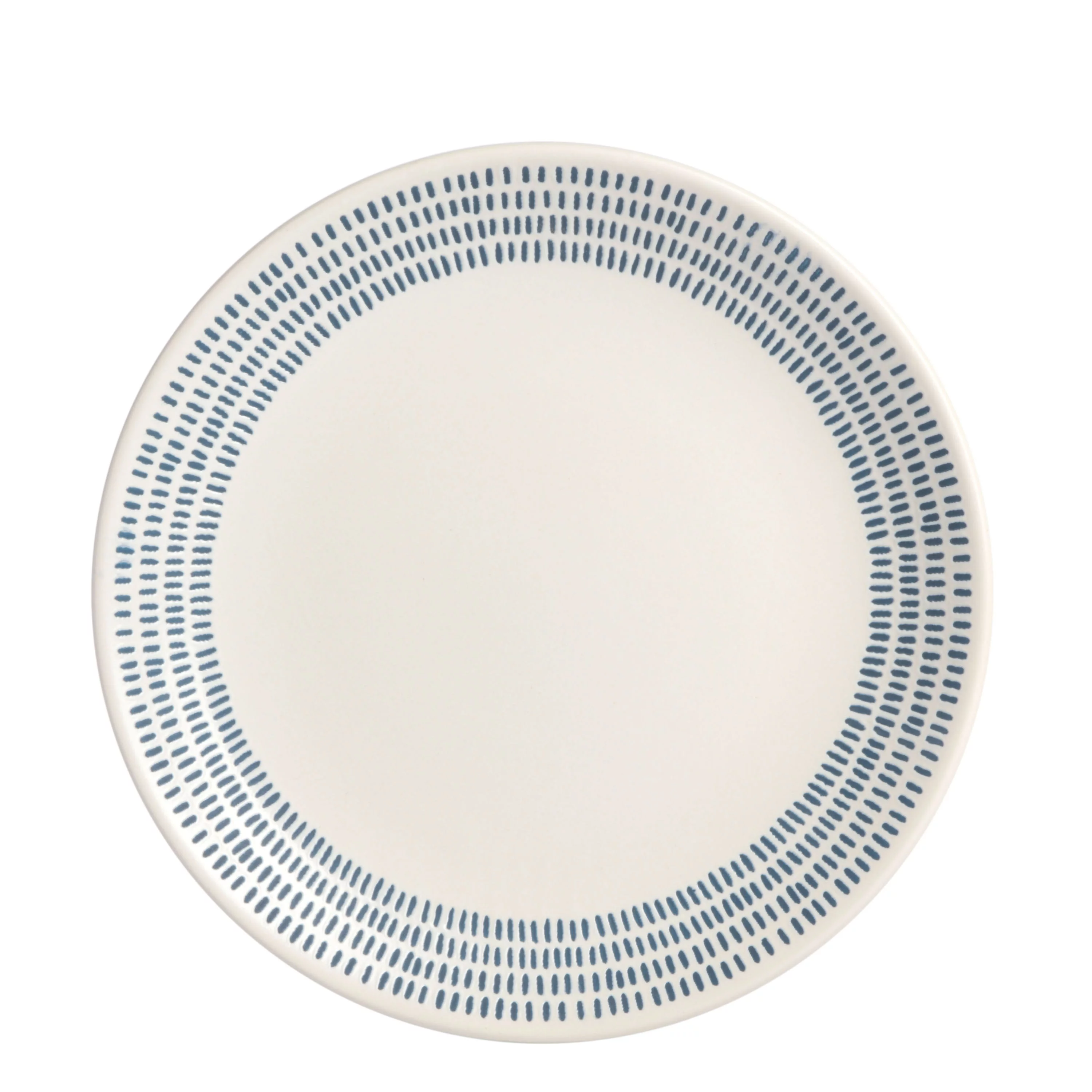 Gap Home 16-Piece Striped Rim White Stoneware Dinnerware Set
