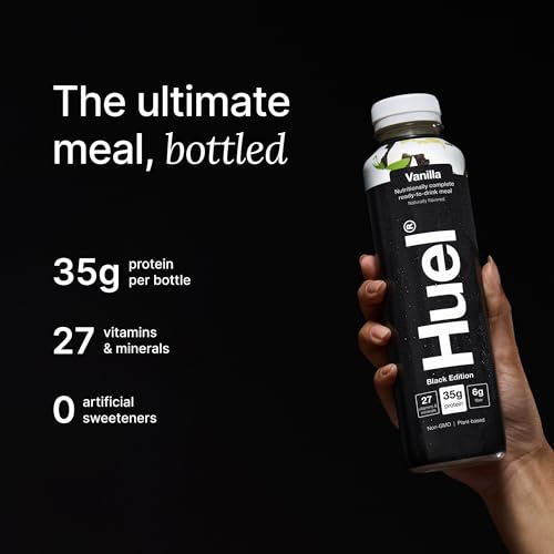 Huel Ready-to-Drink | Chocolate Meal Replacement Drink | High Protein Drink | Nutritionally Complete, Low Sugar, High Fiber, Plant Based, Vegan, Healthy | 20g Protein Per Bottle | 16.9 Fl Oz (12 Pack)