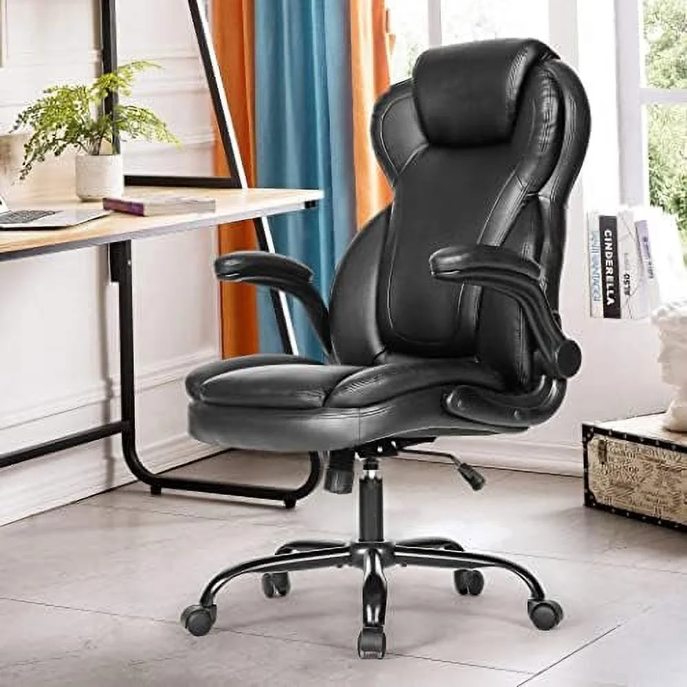 Big and Tall Fabric Office Chair 400lbs-Heavy Duty Executive Desk Chair with Extra Wide Seat  High Back JOMA Leather Computer Chair with Tilt Rock&Tension  Padded Armrests-Black