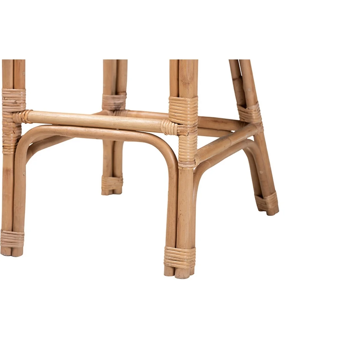 Baxton Studio Neola Modern Bohemian Natural Rattan Bar Stool