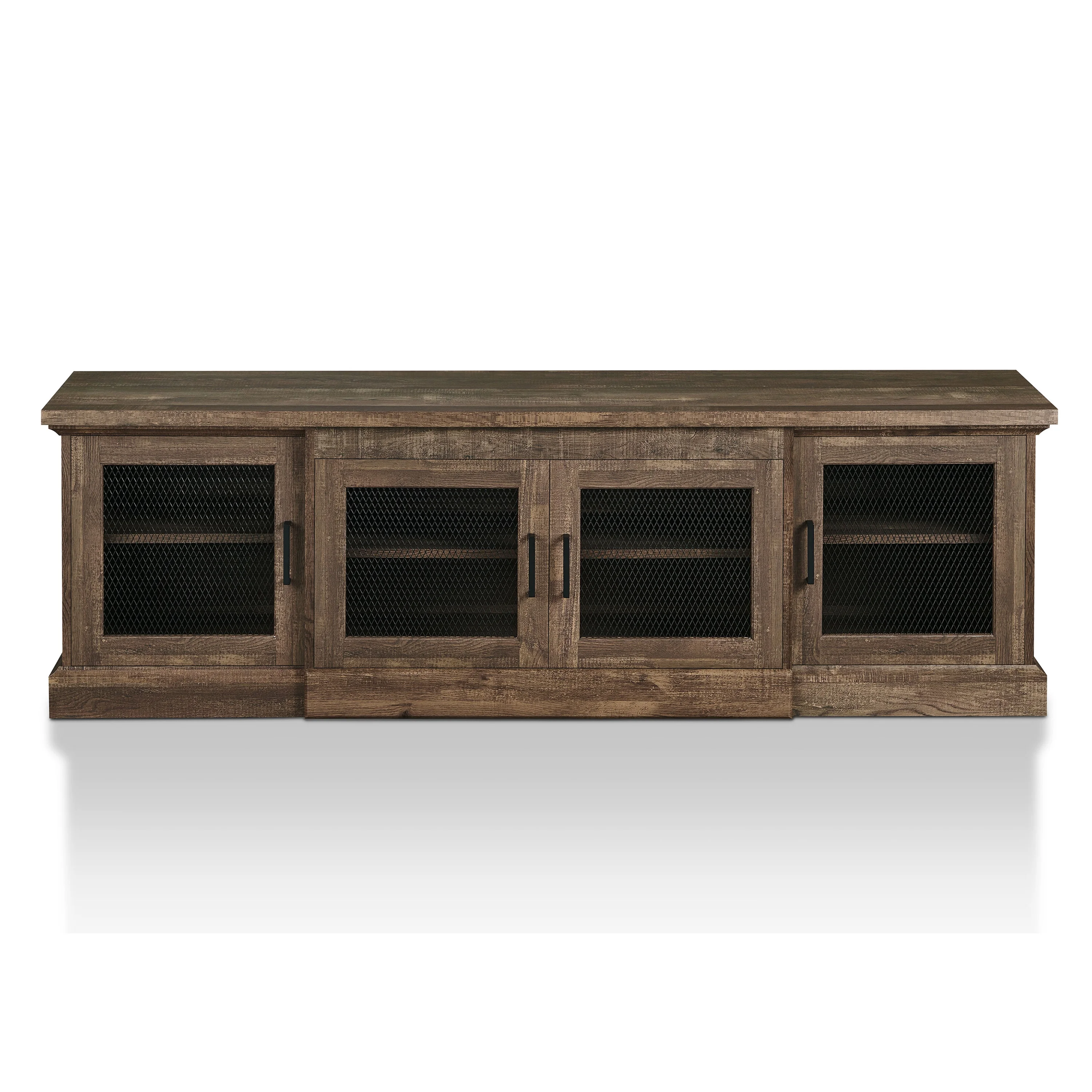 24/7 Shop At Home Rodeo 6 Shelf Rustic TV Stand with Storage, Media Console Entertainment Center, TV Console for Living Room in Reclaimed Oak
