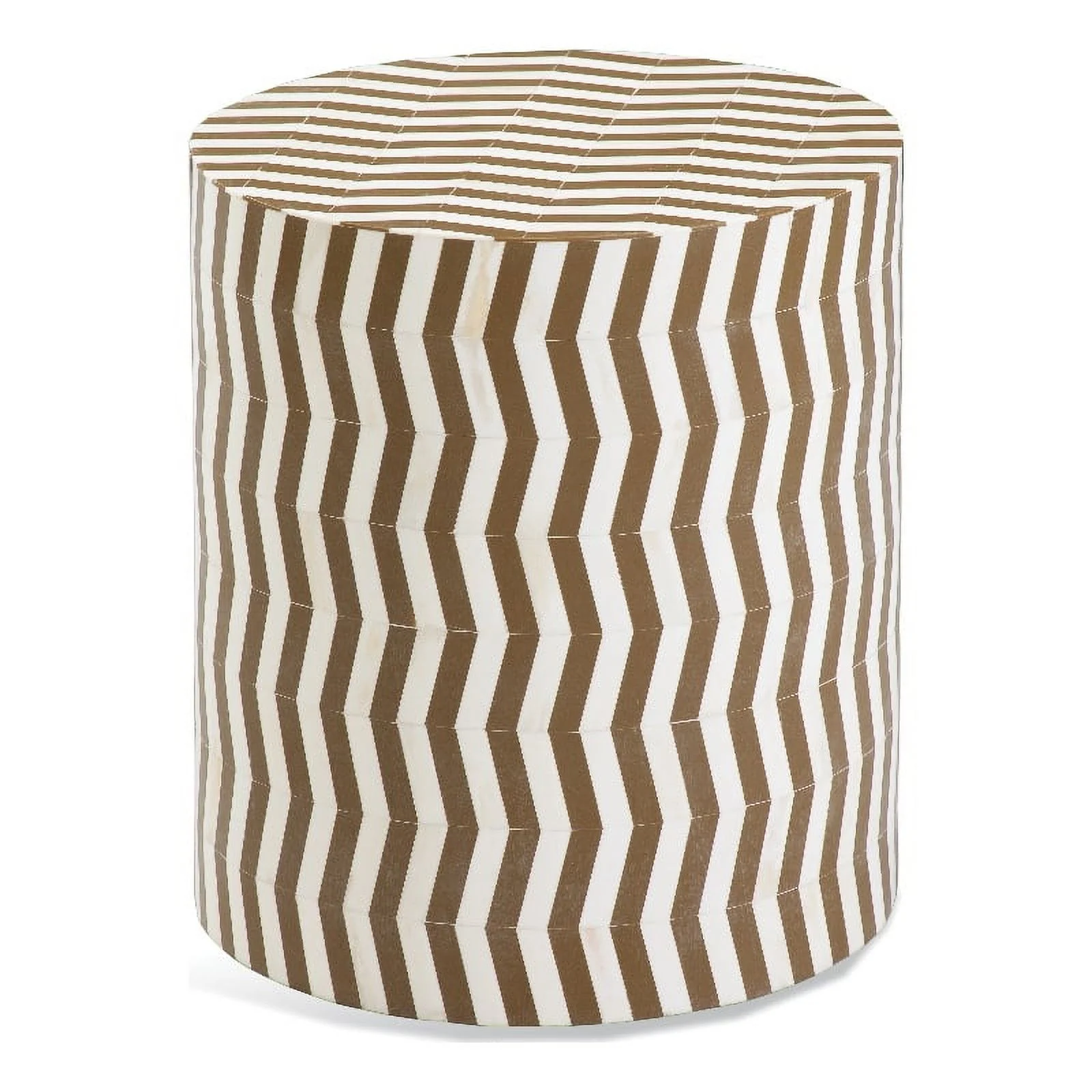 Elias Brown Accent Table in Engineered wood and Bone