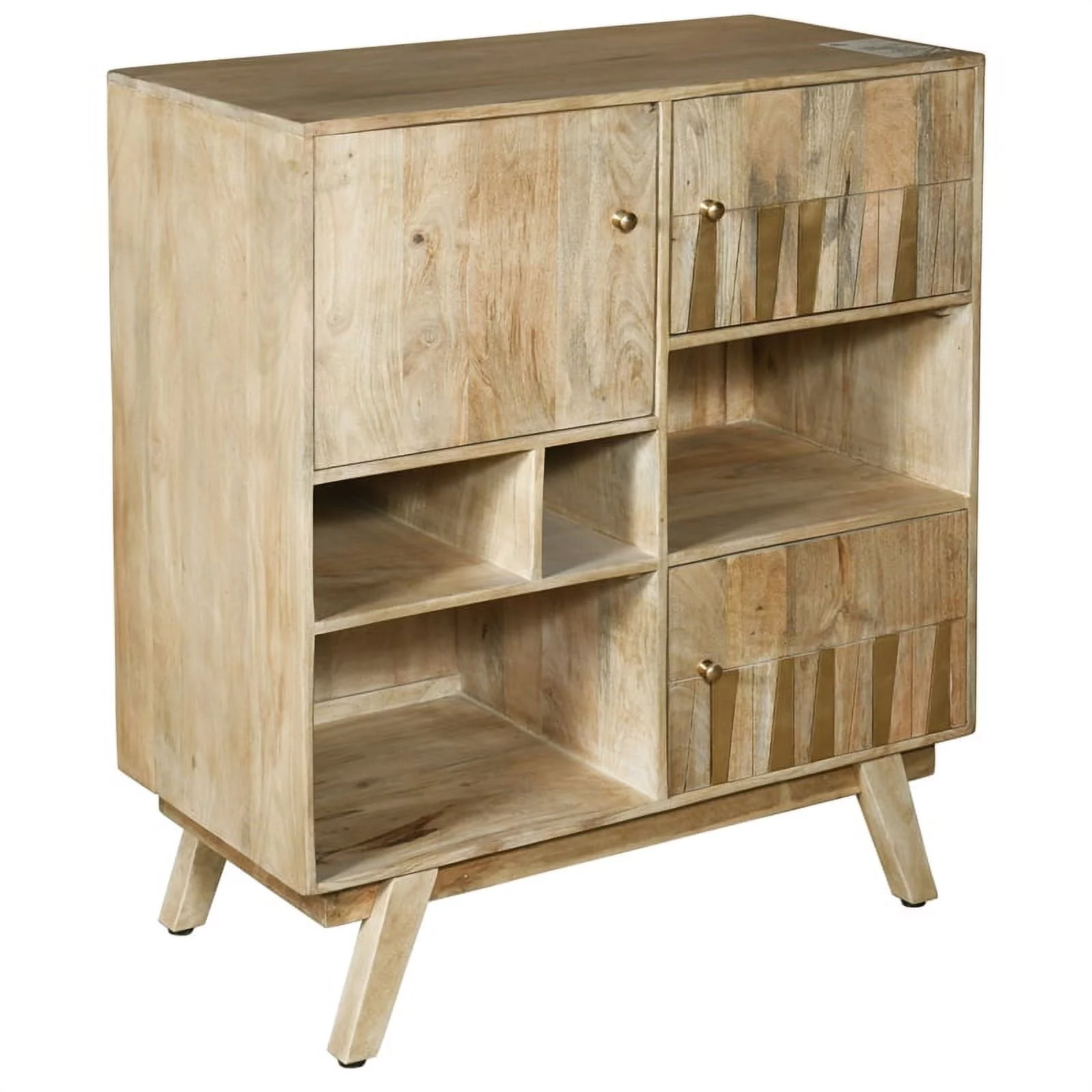 Treasure Trove Winston Natural Three Door Tall Wood Cabinet