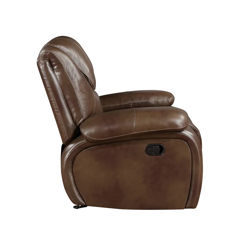 Lexicon Ellicott Leather Match Glider Reclining Chair in Brown