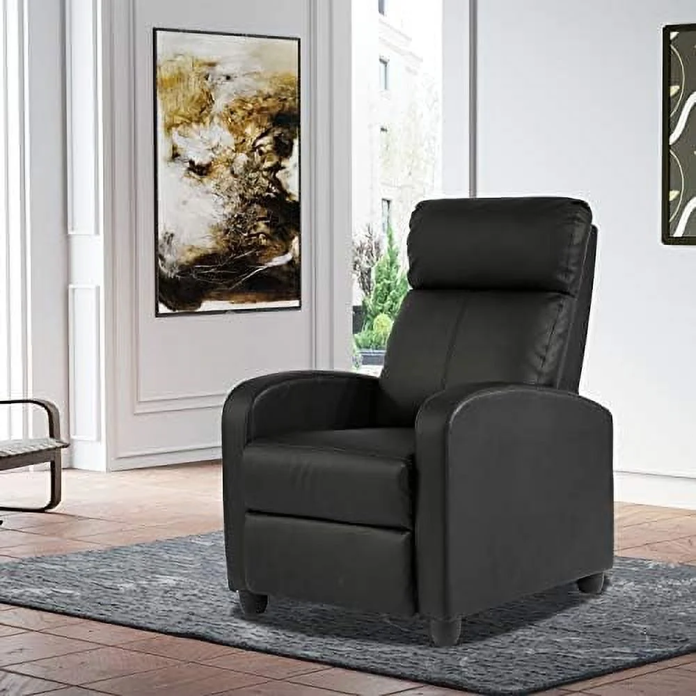 YZboomLife Home Theater Seating Recliner Chair Sofas for Living Room Bedroom  Recliners PU Leather Padded Seat Recliner Sofa Chair Modern Club Reading Chair Armchair Ergonomic Reclining C