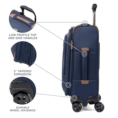 Travelpro Crew Classic Lightweight Softside Expandable Checked Luggage, 8 Wheel Spinner Suitcase, TSA Lock, Men and Women, Checked Large 29-Inch, Patriot Blue