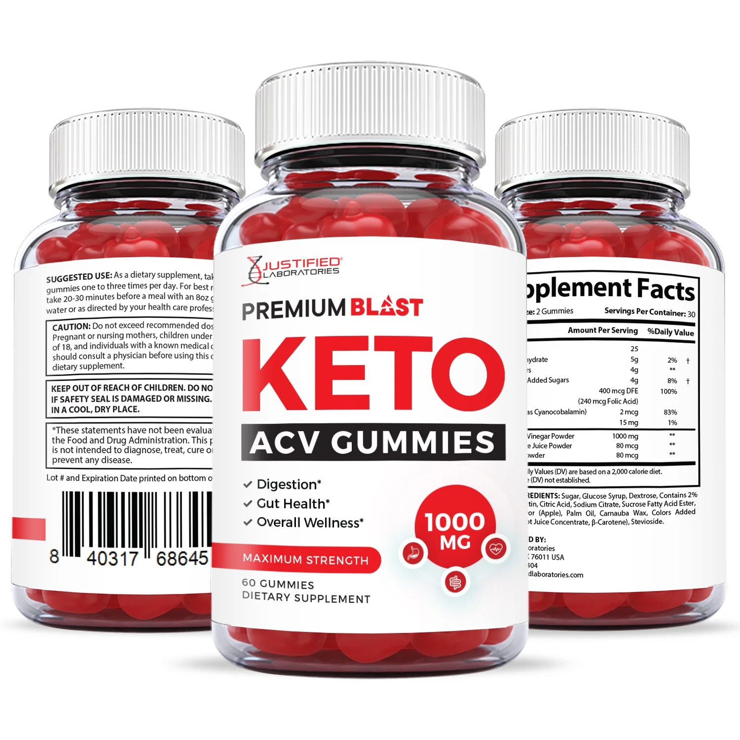Premium Blast Keto ACV Gummies 1000mg & Keto ACV Pills 1275MG Bundle
