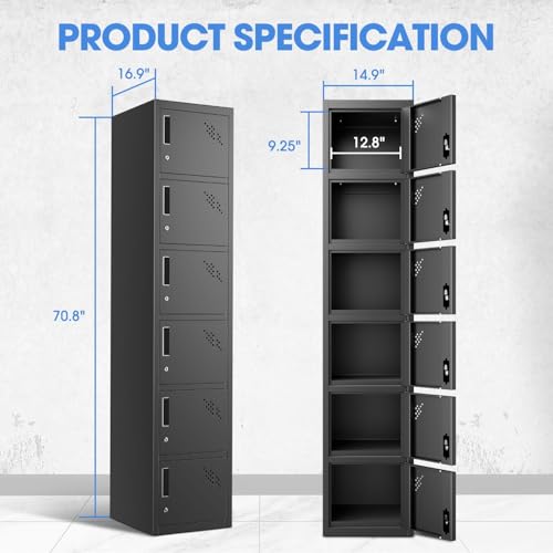 DNA MOTORING Metal Storage Cabinet for Employees with Keys, 71