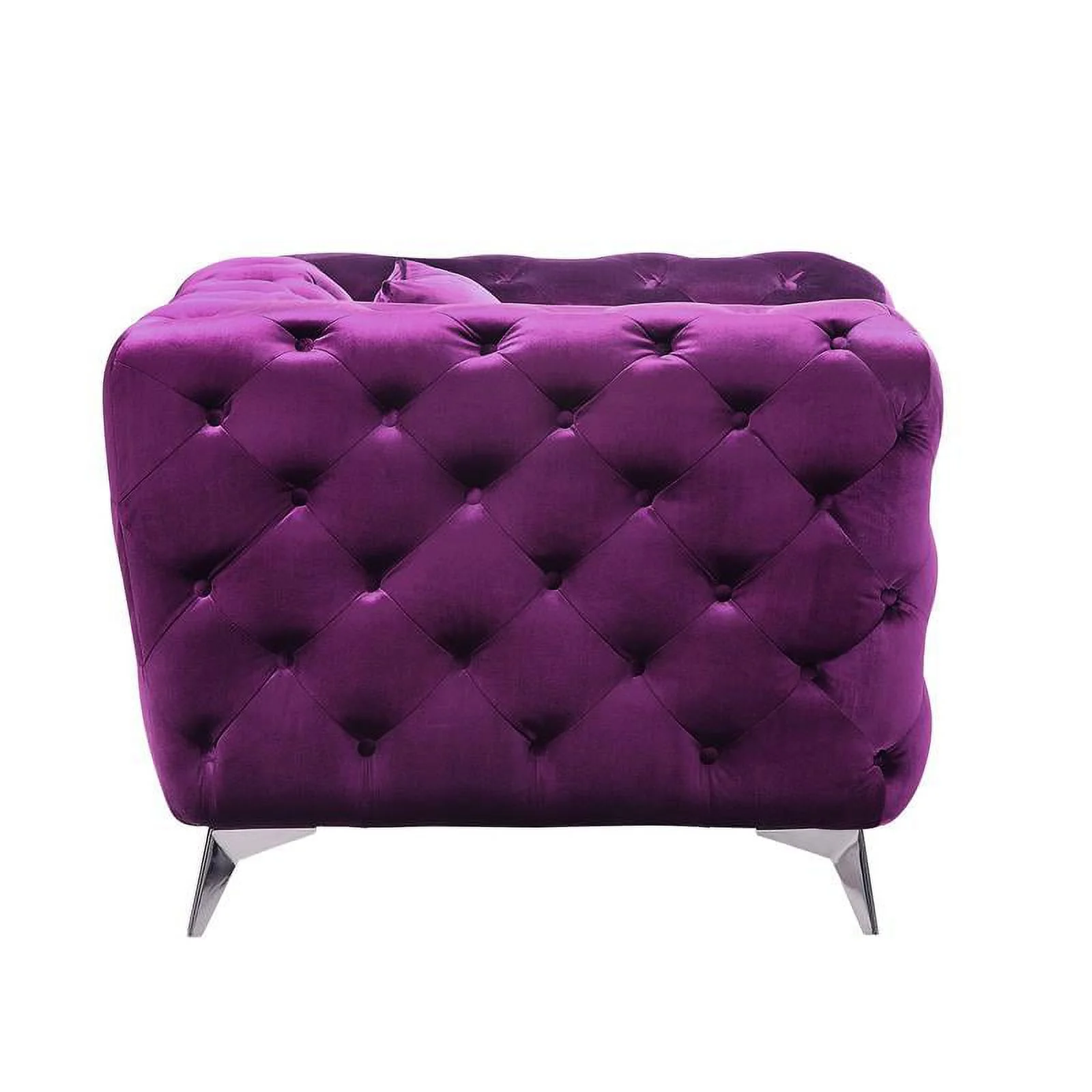 Bowery Hill Transitional / Modern Fabric Chair in Purple Finish