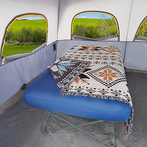 KAMPKEEPER Camping Cot,Camping Cots for Adults,Folding Camping Cot with Inflatable Air Mattress and Carry Bag,for Outdoor Travel Camp Beach Vacation (not Included The Airpump)