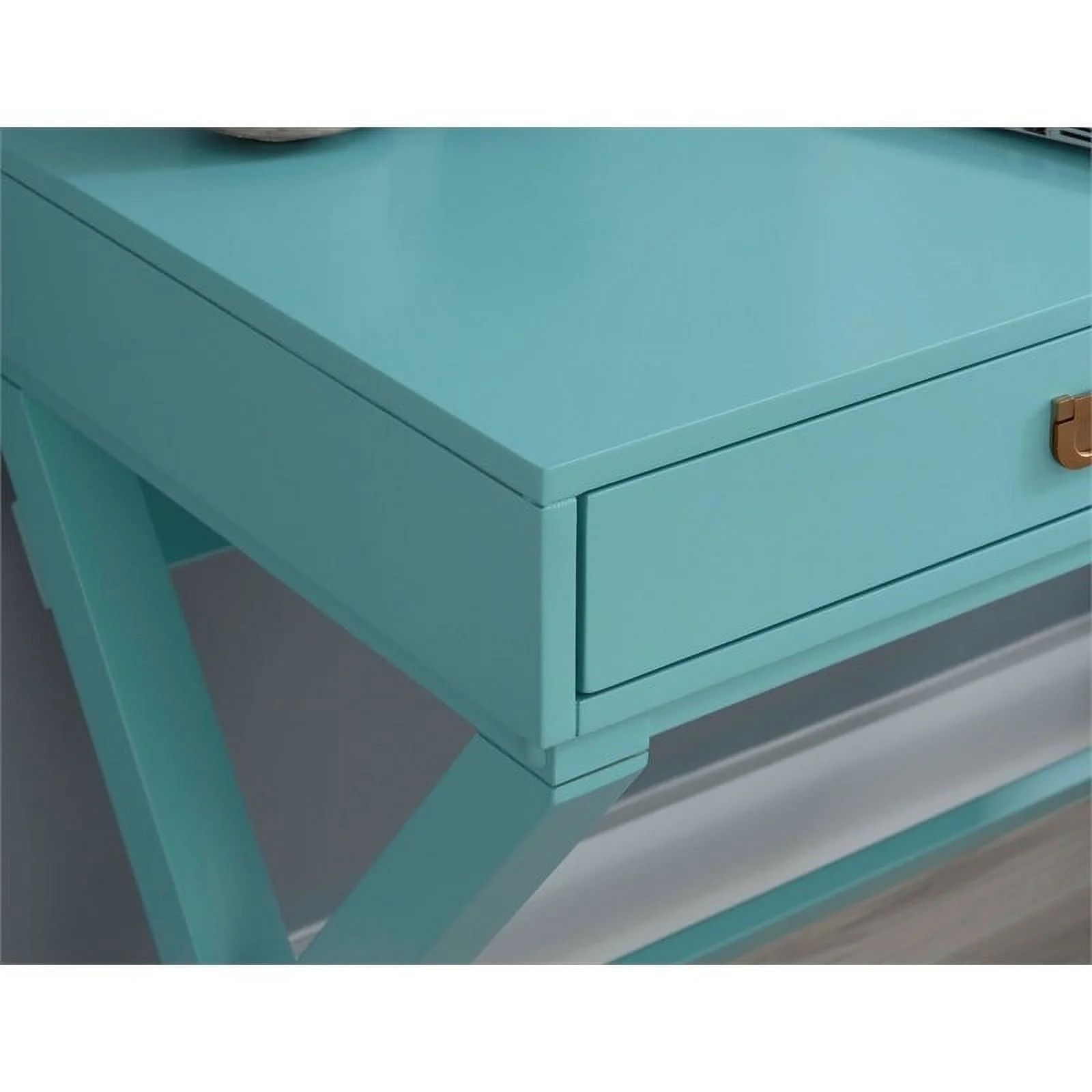 Riverbay Furniture Contemporary Wood Writing Desk in Blue