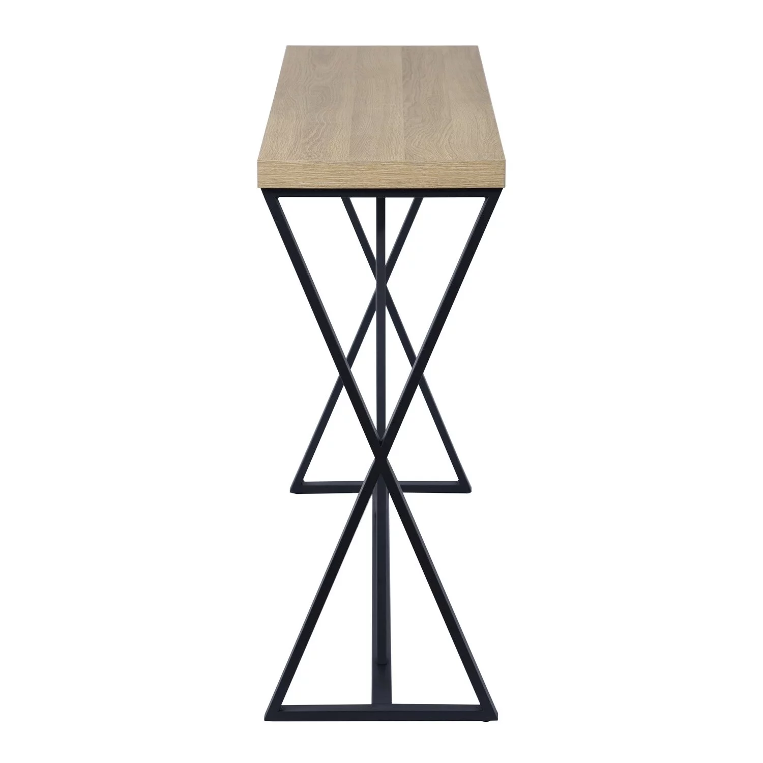 HomyLin Industrial 47IN Console Table Sofa Table Oak Black