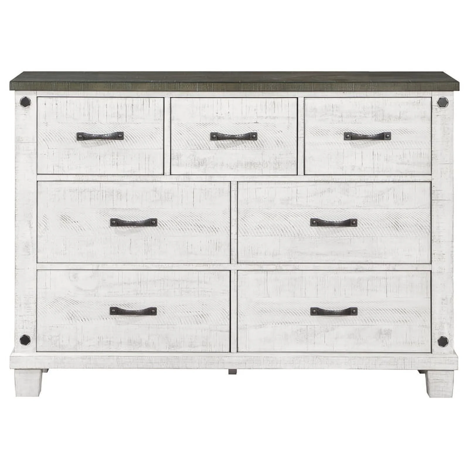 Pemberly Row 4-piece Wood Queen Bedroom Set Distressed Gray and White