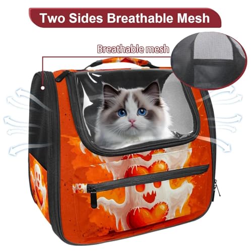 Seamless Pattern of Halloween Pet Carrier Airline Approved Pet Carrier Bag Dog Carrier for Small Medium Cats Dogs Puppies Kitten