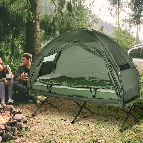 Portable Folding Camping Cot for Adults with Tent - 76