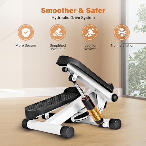 YSSOA Mini Stepper with Resistance Band, Stair Stepping Fitness Exercise Home Workout Equipment for Full Body Workout