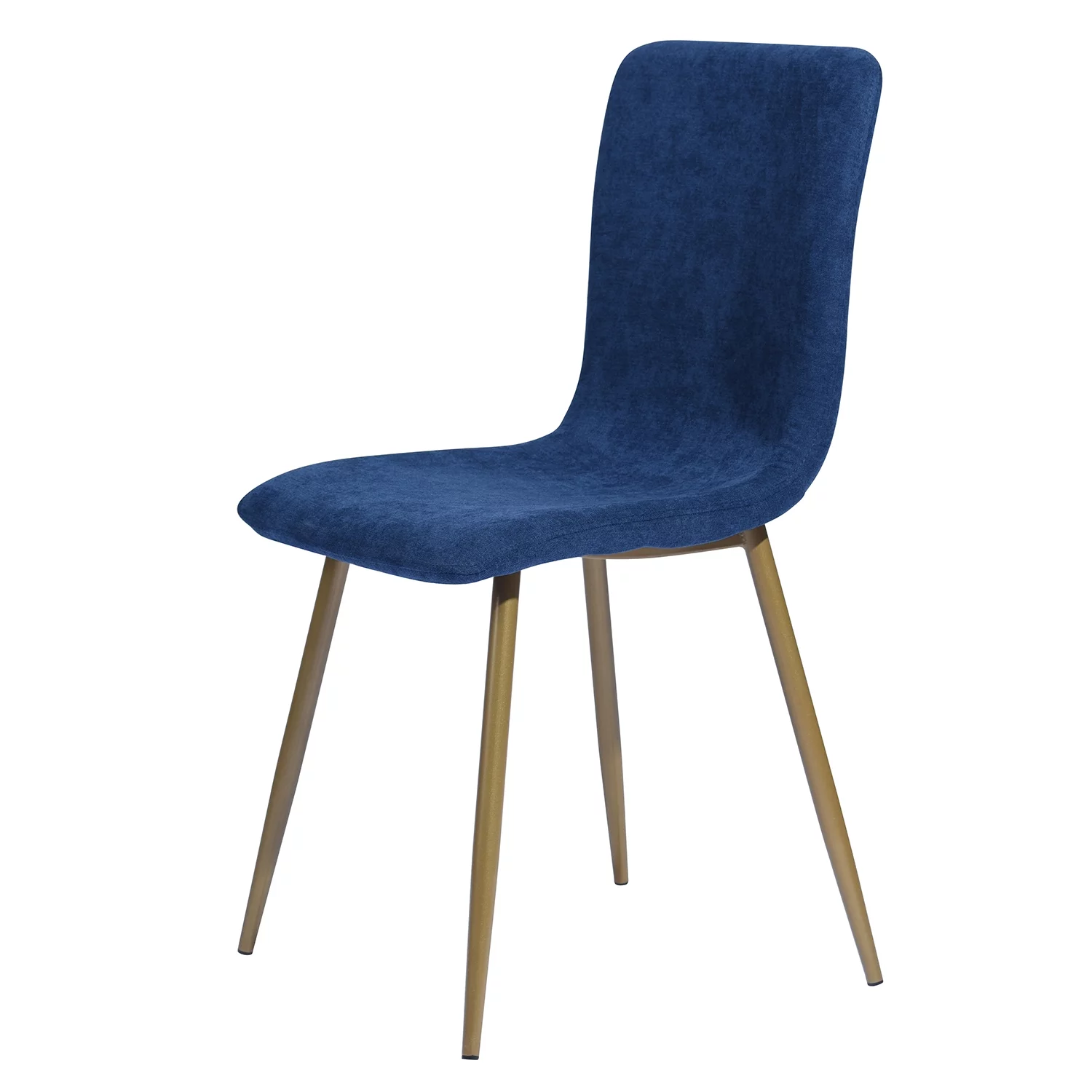 Homy Casa Modern Dining Chairs Set of 4, Upholstered Velvet Fabric Side Chairs with Gold Metal Legs, Navy Blue
