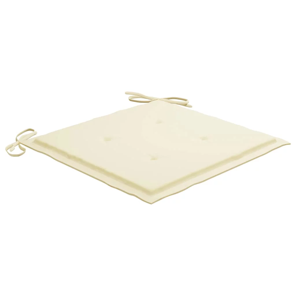 Buyweek Patio Chairs with Cream Cushions 4 pcs Solid Teak Wood