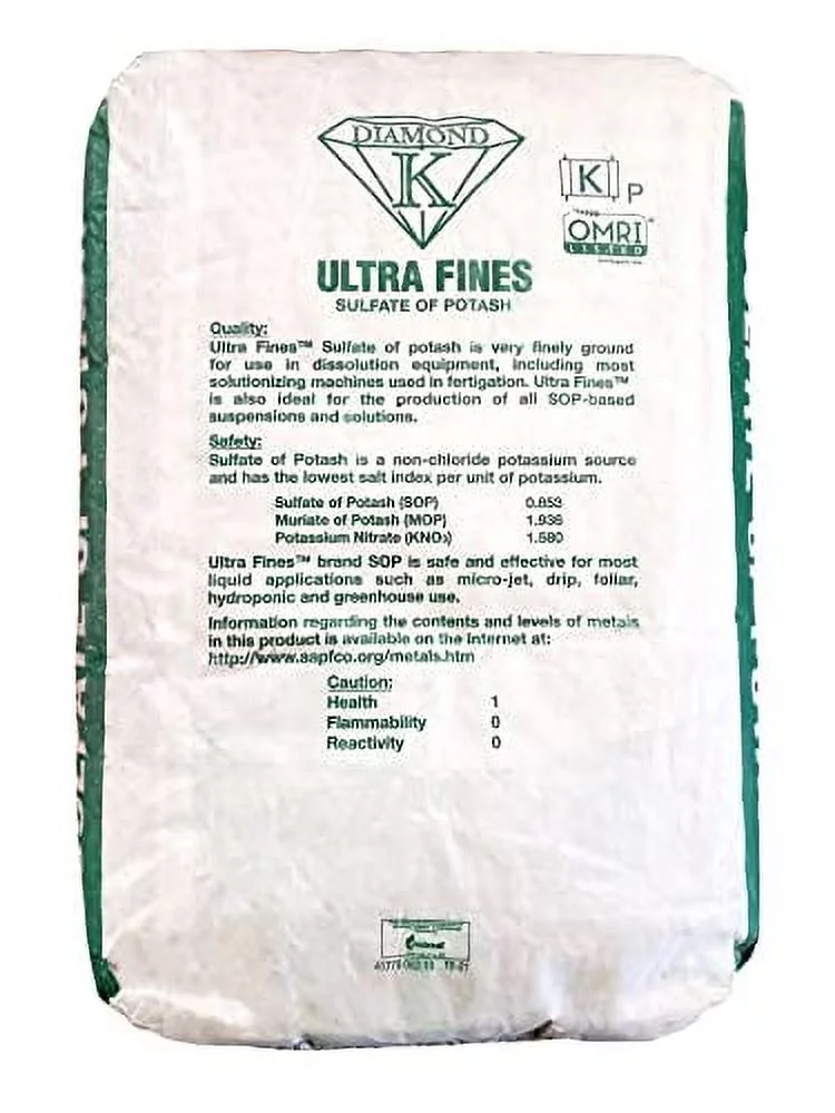 50lb Bag Organic Solution Grade Sulfate of Potassium Fertilizer Powder 0-0-50 (1 Bag)