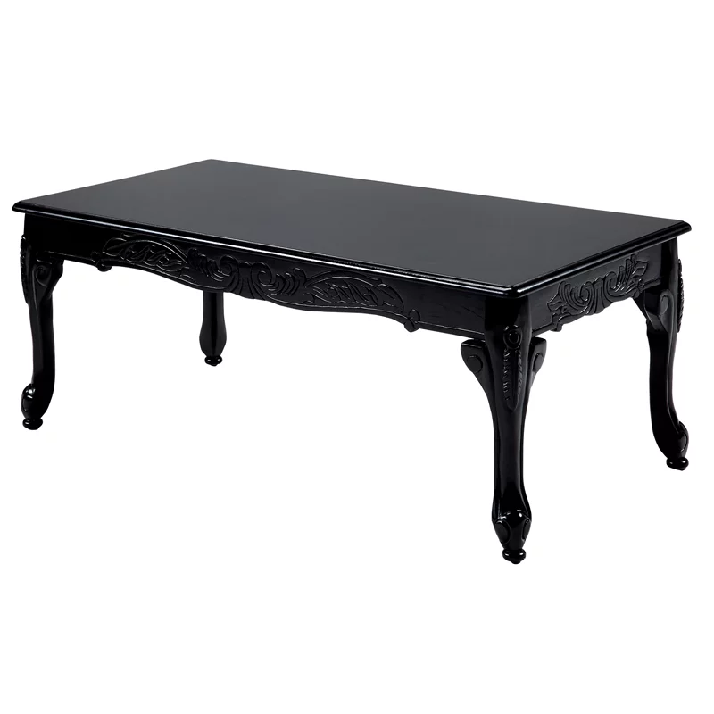 Furniture of America Alice Solid Wood 3-Piece Coffee Table Set in Black
