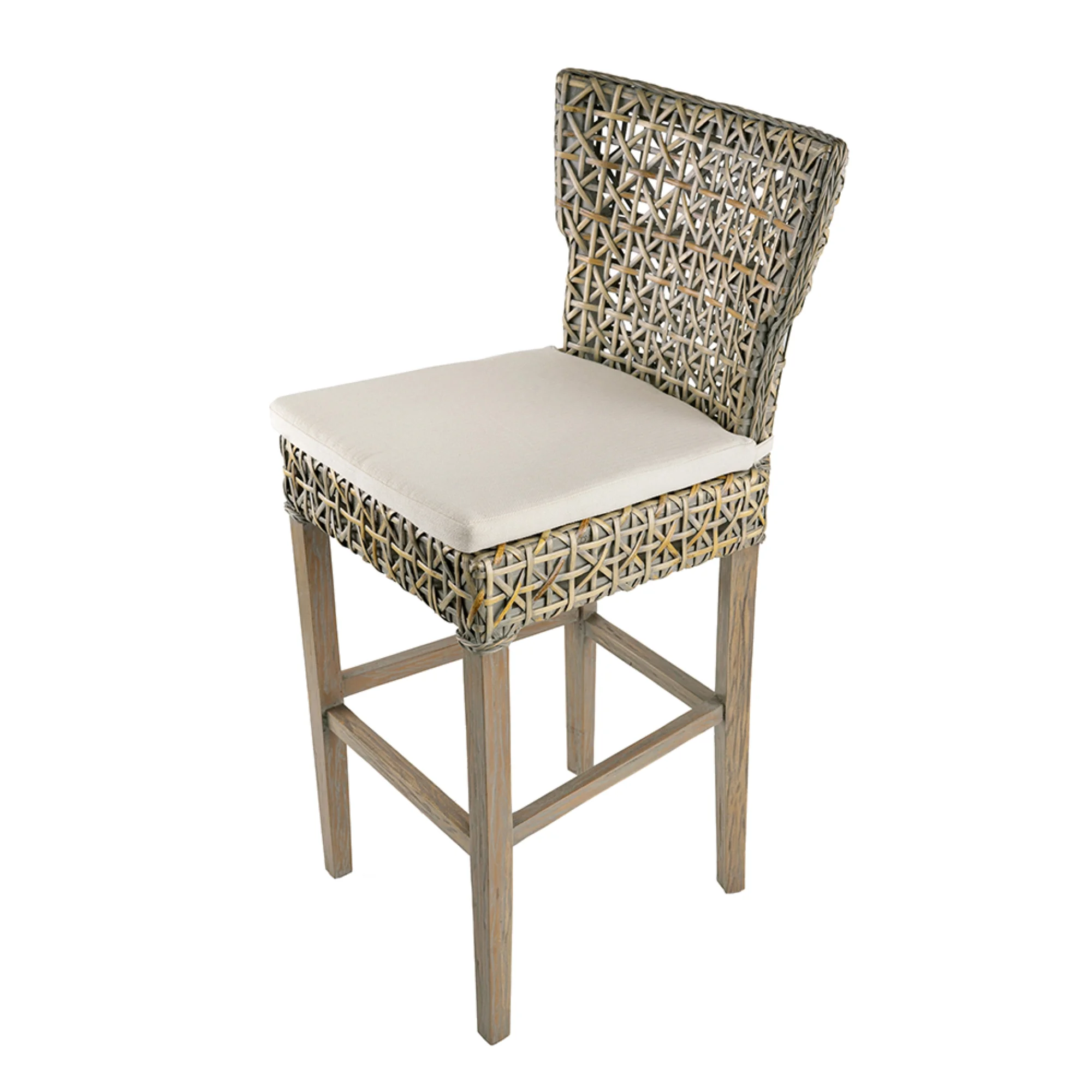 CC Home Furnishings Armless Woven Padded Seat Bar Chair - 44.5