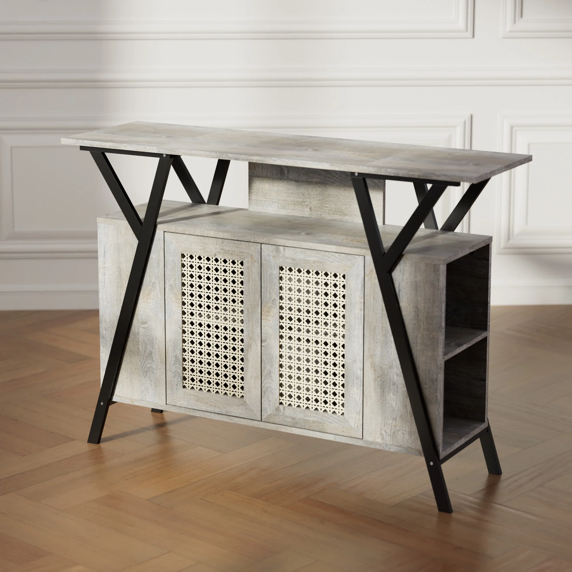 SunsGrove Entrance Cabinet Storage for Living Room, Sideboard Buffet Cabinet, Modern Wood-Buffet-Sideboard with Adjustable Shelves, Console Table for Kitchen, Dining Room, Living Room, Hallway