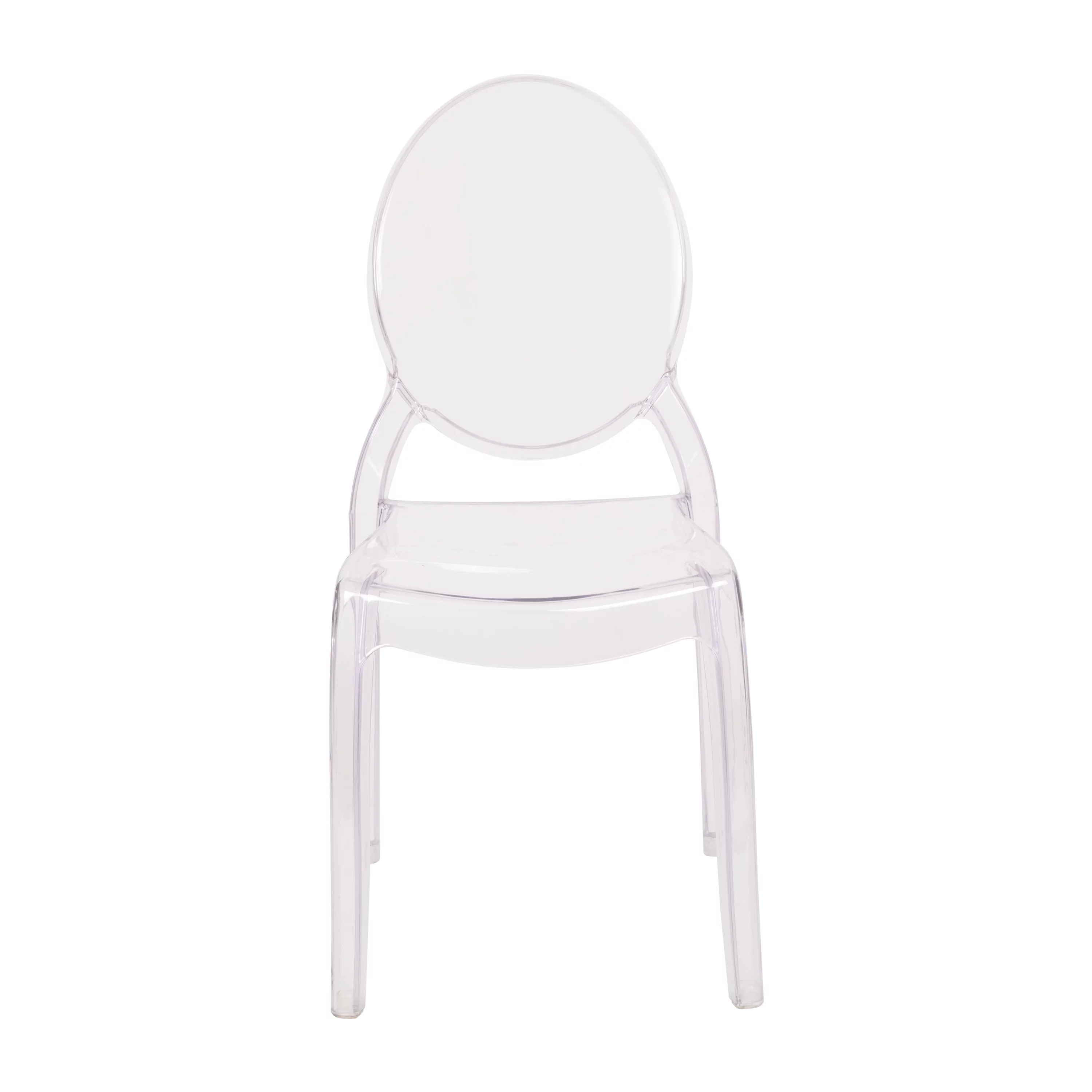Flash Furniture Revna Series Ghost Chair, Set of 4, Clear Plastic