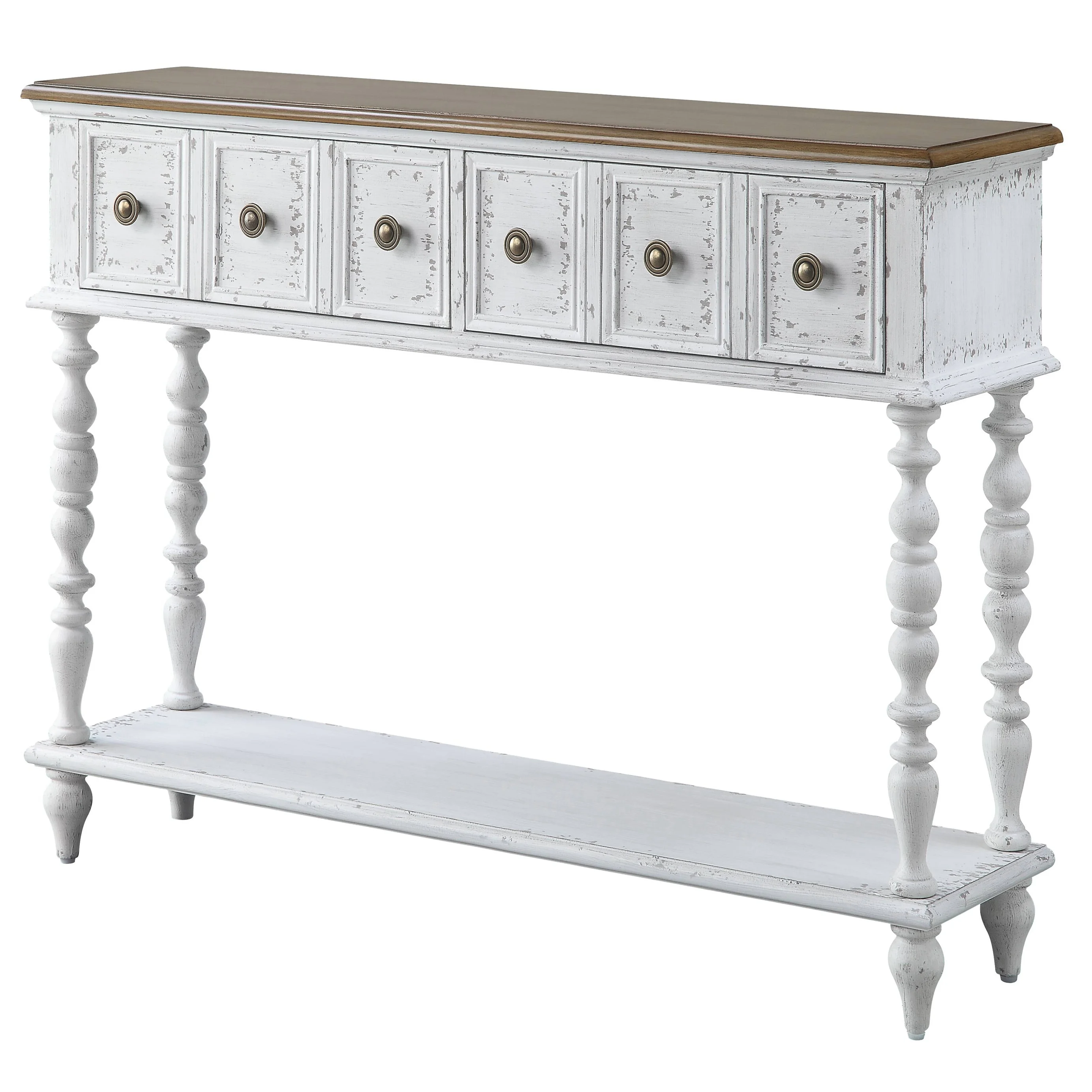 Flikker Dark Charcoal and Antique White Console Table