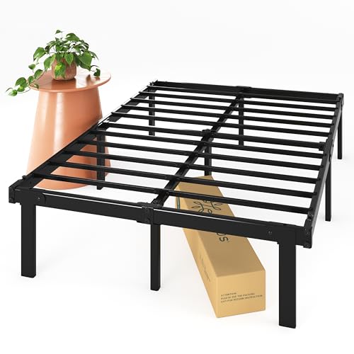ZINUS Rumi 14in Full Metal Bed Frame, Quick Assembly SmartBase® Mattress Foundation, Heavy Duty Sturdy Steel with No Box Spring Needed, Eco-Friendly Packaging, Black